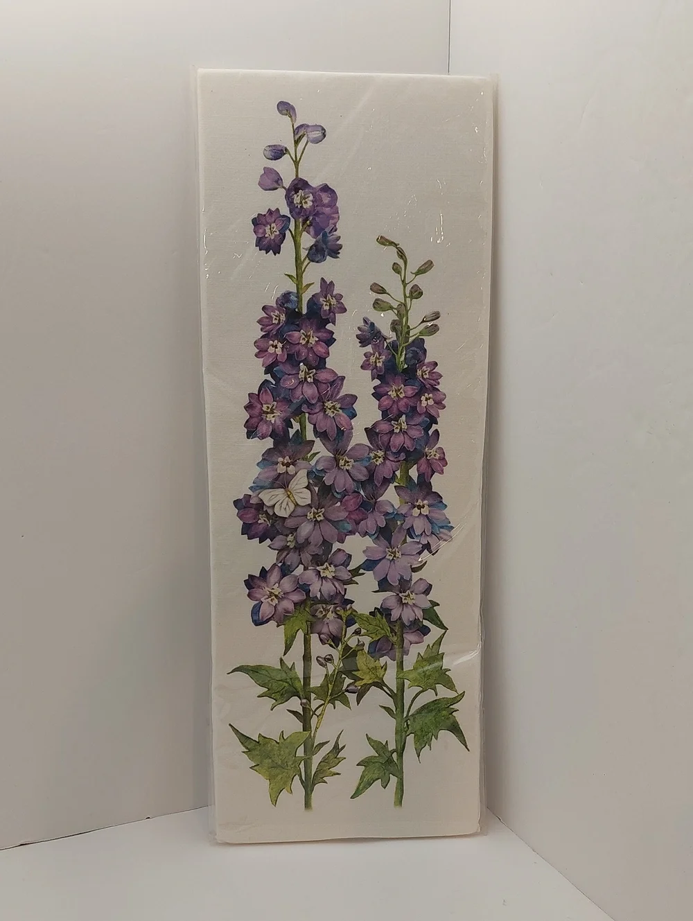 NEW Flour Sack Cotton Towel Purple Flower Delphinium Baking Giftable